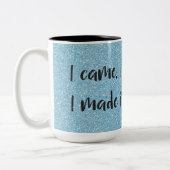 Blauwe glitter die ik maakte het Awkward Coffee Mo Tweekleurige Koffiemok (Links)