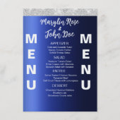 BLAUWE GLITTER DRIP ELEGANT TROUWFEEST MENU (Voorkant)