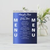 BLAUWE GLITTER DRIP ELEGANT TROUWFEEST MENU (Staand voorkant)