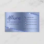 Blauwe glitter Drip Metallic Folie Eyelash Visitekaartje (Achterkant)