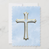 Blauwe Glitter Edelsteen Doop Christening 2 Kaart (Achterkant)