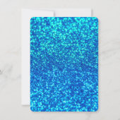 Blauwe glitter emoji uitnodiging (Achterkant)