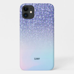 Blauwe glitter en kleurrijke wazige achtergrond Case-Mate iPhone case