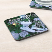 Blauwe glitter en Schaatsen van de Pure Ice met ke Bier Onderzetter (Linkerzijde)