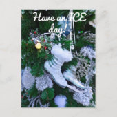 Blauwe glitter en Schaatsen van de Pure Ice met ke Briefkaart (Voorkant)