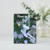 Blauwe glitter en Schaatsen van de Pure Ice met ke Briefkaart (Staand voorkant)