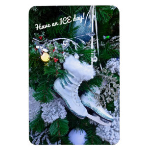 Blauwe glitter en Schaatsen van de Pure Ice met ke Magneet