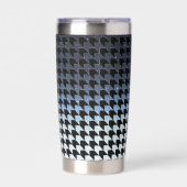 Blauwe glitter en zwart houndstooth patroon geïsoleerde drinkbeker (Voorkant)