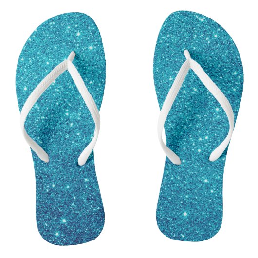 Blauwe Glitter Flip Flops (Voetbed)