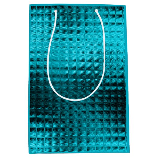 Blauwe glitter gladde schil medium cadeauzakje (Voorkant)