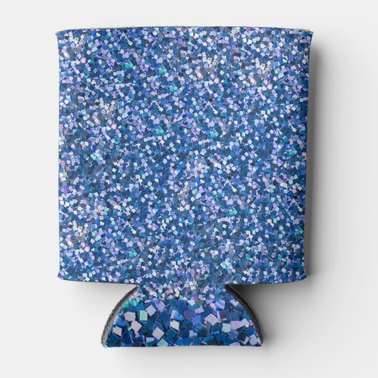 Blauwe glitter: glanzende Abstracte achtergrond Blikjeskoeler (Voorkant)