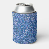 Blauwe glitter: glanzende Abstracte achtergrond Blikjeskoeler (Blikje Achterkant)