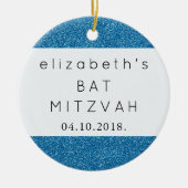 Blauwe glitter, Glitter Background, Bat Mitzvah Keramisch Ornament (Voorkant)