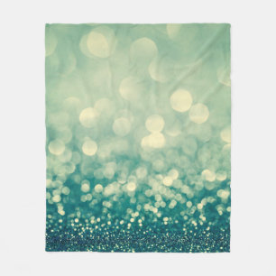 Blauwe glitter kerstmis abstract fleece deken