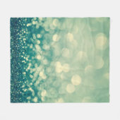 Blauwe glitter kerstmis abstract fleece deken (Voorkant (Horizontaal))