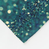 Blauwe glitter kerstmis abstract fleece deken (Hoek)