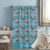 Blauwe Glitter Kustkwal Badhanddoek