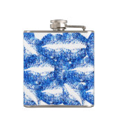 Blauwe glitter Lips #2 Heupfles (Achterkant)