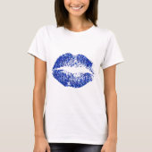 Blauwe glitter Lips #2 T-shirt (Voorkant)