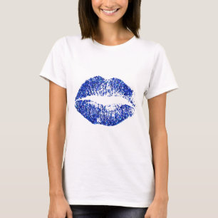 Blauwe glitter Lips #2 T-shirt