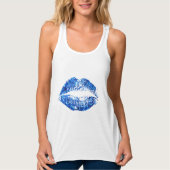 Blauwe glitter Lips #2 Tanktop (Voorkant)