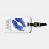 Blauwe glitter Lips #3 Bagagelabel (Voorkant horizontaal)