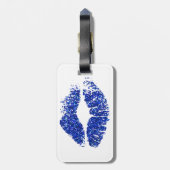 Blauwe glitter Lips #3 Bagagelabel (Achterkant verticaal)