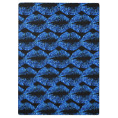 Blauwe glitter Lips #3 Klembord (Achterkant)