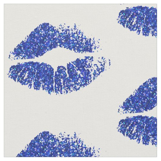 Blauwe glitter Lips #5 Stof (Close Up)