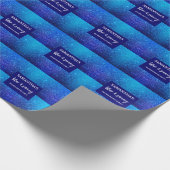 Blauwe Glitter Meisjes Uitgaansfeest Cadeaupapier (Hoek)