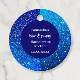 Blauwe Glitter Meisjesuitgavfeest Bedankjes Labels