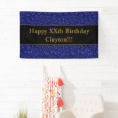 Blauwe glitter met Banner van de Berichtendag (Insitu)