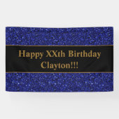 Blauwe glitter met Banner van de Berichtendag (Horizontaal)