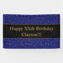 Blauwe glitter met Banner van de Berichtendag