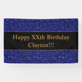 Blauwe glitter met Banner van de Berichtendag