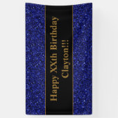 Blauwe glitter met Banner van de Berichtendag (Verticaal)