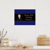 Blauwe glitter met berichtfoto op zaterdag poster (Keuken)