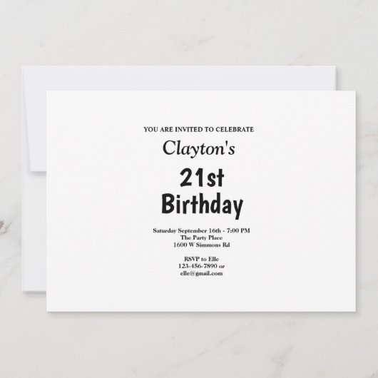 Blauwe glitter met berichtfoto van Birthday Party Kaart (Achterkant)