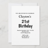 Blauwe glitter met berichtfoto van Birthday Party Kaart (Achterkant)