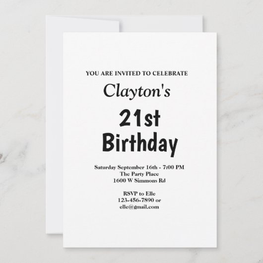 Blauwe glitter met berichtfoto van Birthday Party Kaart (Achterkant)