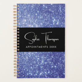 Blauwe glitter nieuwjaar planner