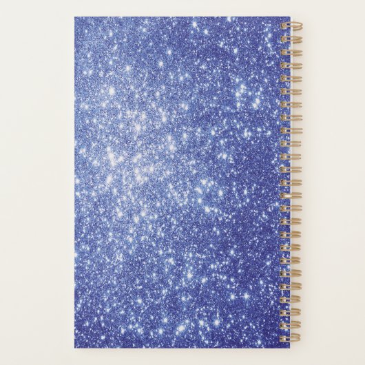 Blauwe glitter nieuwjaar planner (Achterkant)