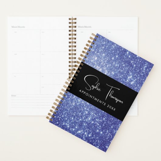Blauwe glitter nieuwjaar planner (Display)