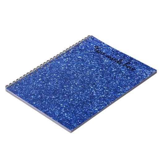 Blauwe glitter notitieboek (Linkerzijde)