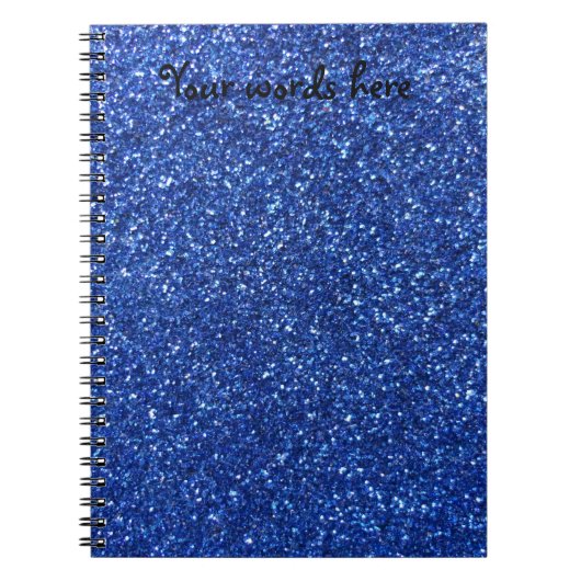 Blauwe glitter notitieboek (Voorkant)