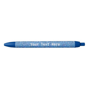 Blauwe glitter pen met gepersonaliseerde aangepast