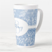 Blauwe glitter personaliseer de nieuwste Mok (Rechterhoek)