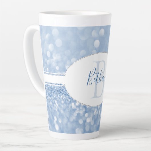 Blauwe glitter personaliseer de nieuwste Mok (Linkerhoek)