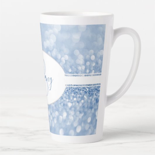 Blauwe glitter personaliseer de nieuwste Mok (Rechts)