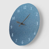Blauwe glitter-ronde nummers grote wandklok (Hoek)